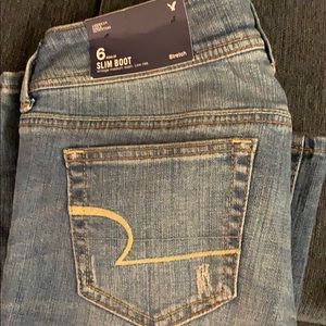 American Eagle sz 6 stretch slim boot jeans nwt